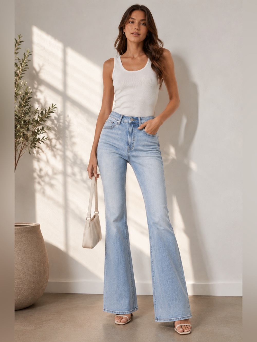 Everlane NWT The Authentic High Rise‎ Flare Light Wash Denim Jeans